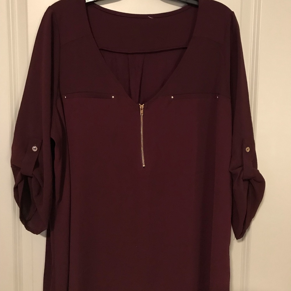 1/4 zip blouse